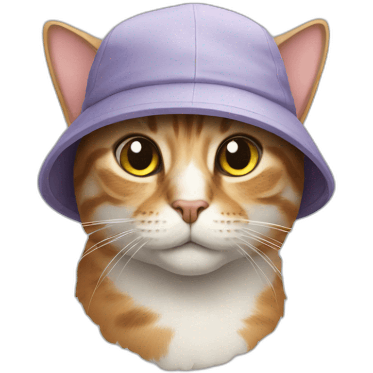 cat with a giant cap emoji