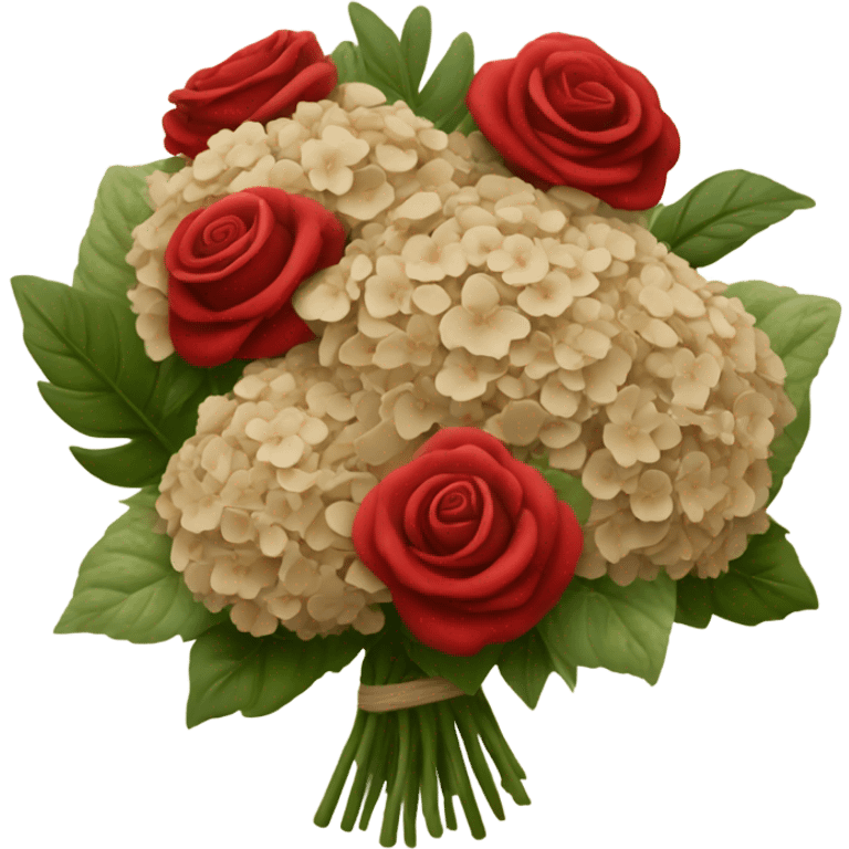 valentine flower bouquet beige red emoji