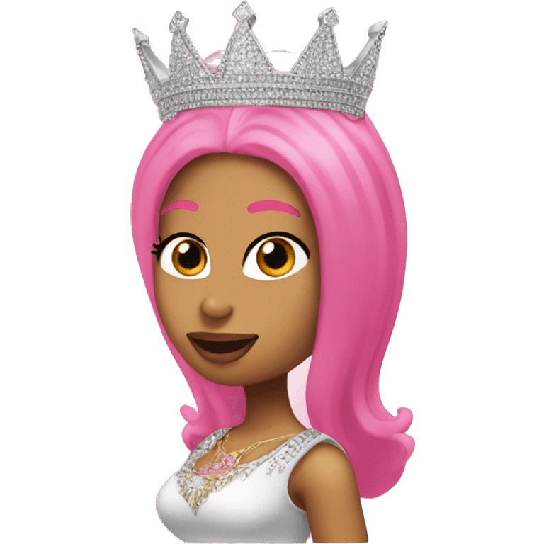 Nicki Minaj with a pink crown emoji