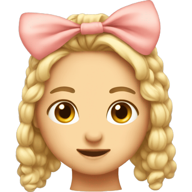 Cute emoji with a bow not realistic  emoji