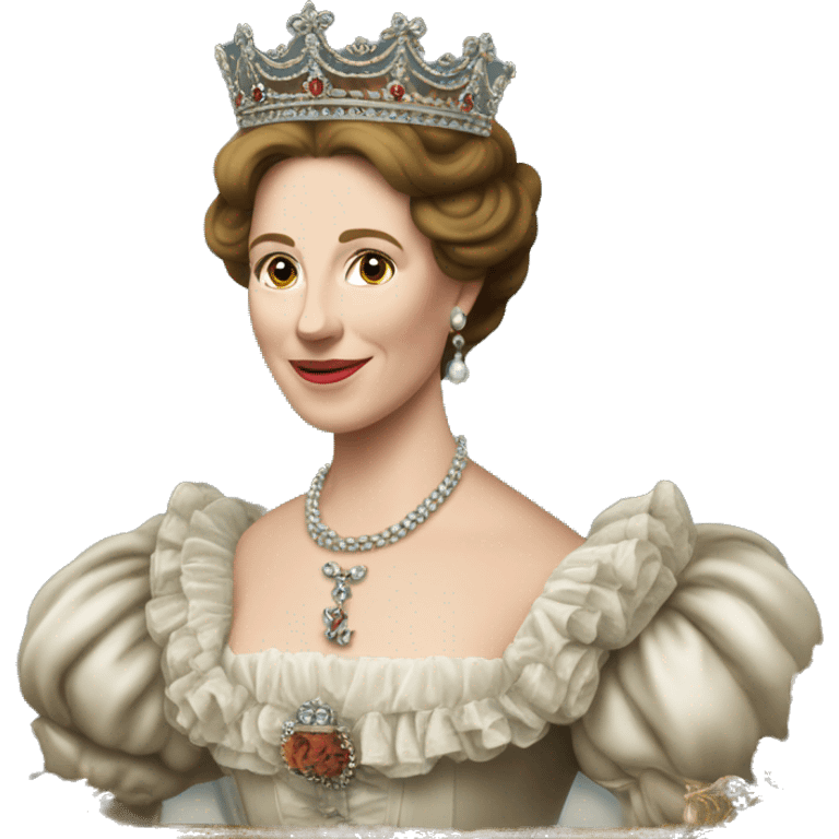 La reine d’Angleterre Elizabeth 2 qui fait un signe de la main emoji