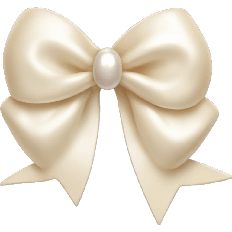 creme bow with pearl emoji