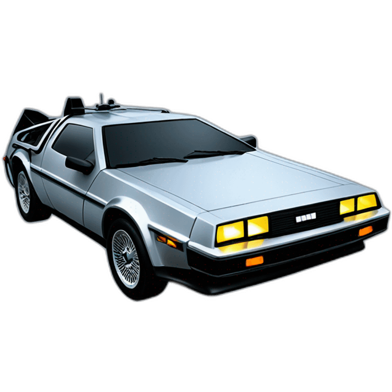 flying delorean blue light emoji