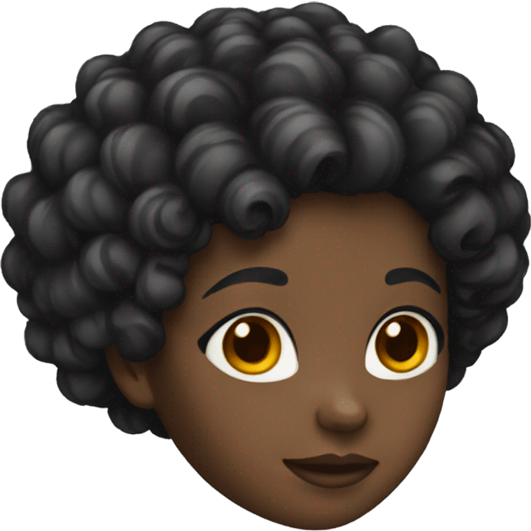 black girl with short curly hair  emoji