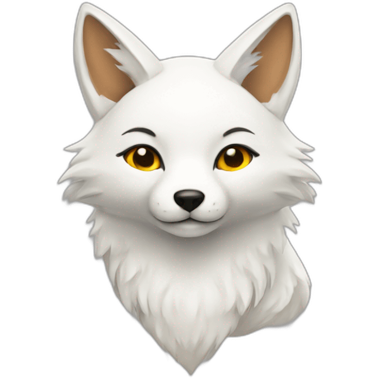 white kitsune fox emoji