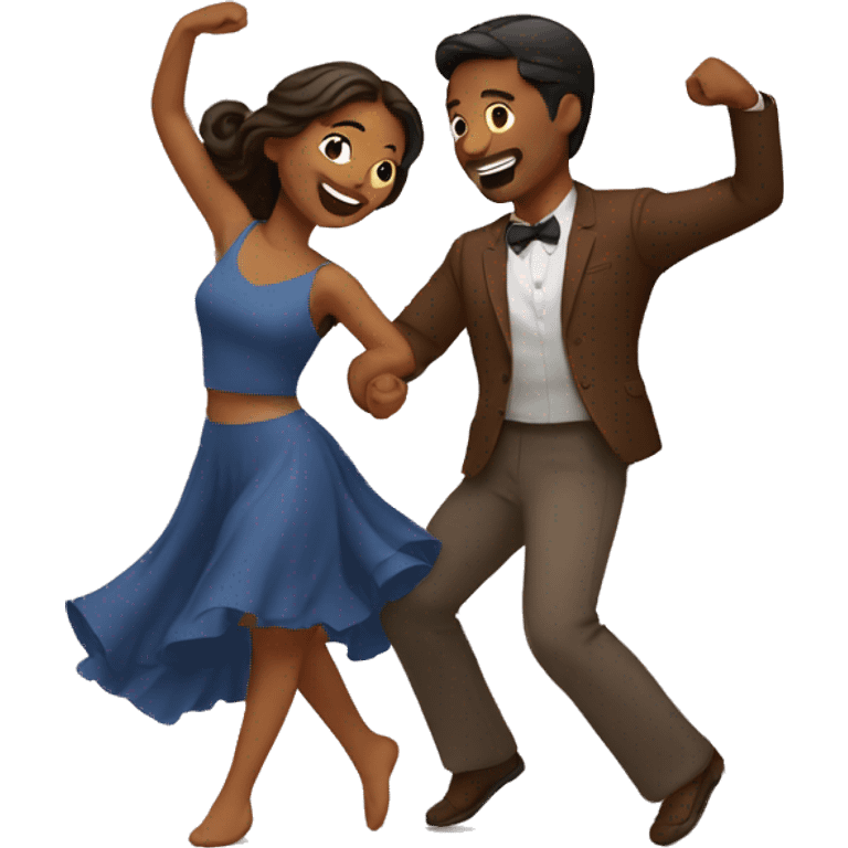 brown couple dancing  emoji