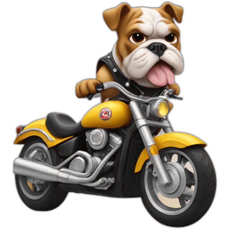 Bulldog on a motorcycle  emoji