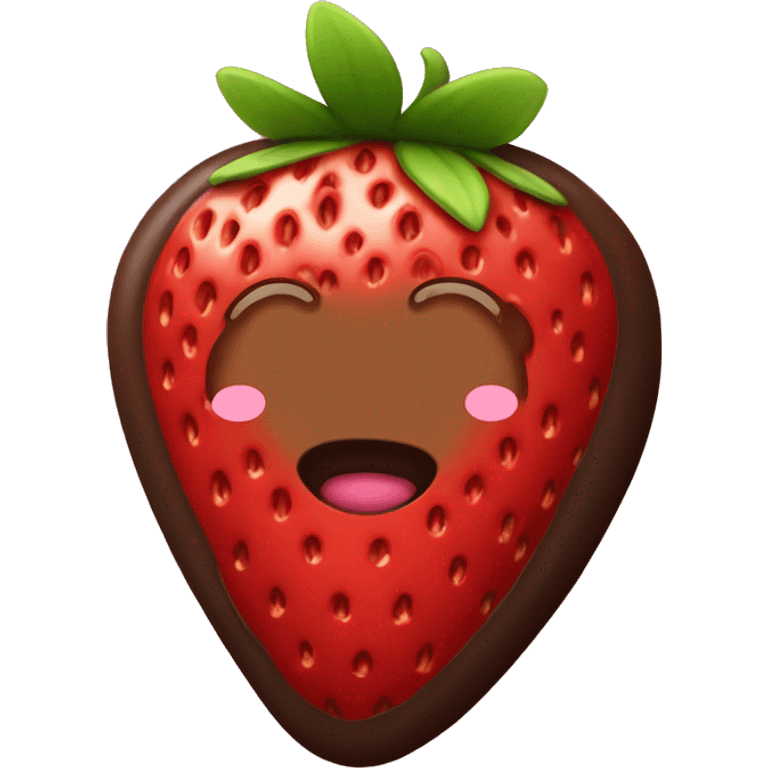 Strawberry in chocolate  emoji