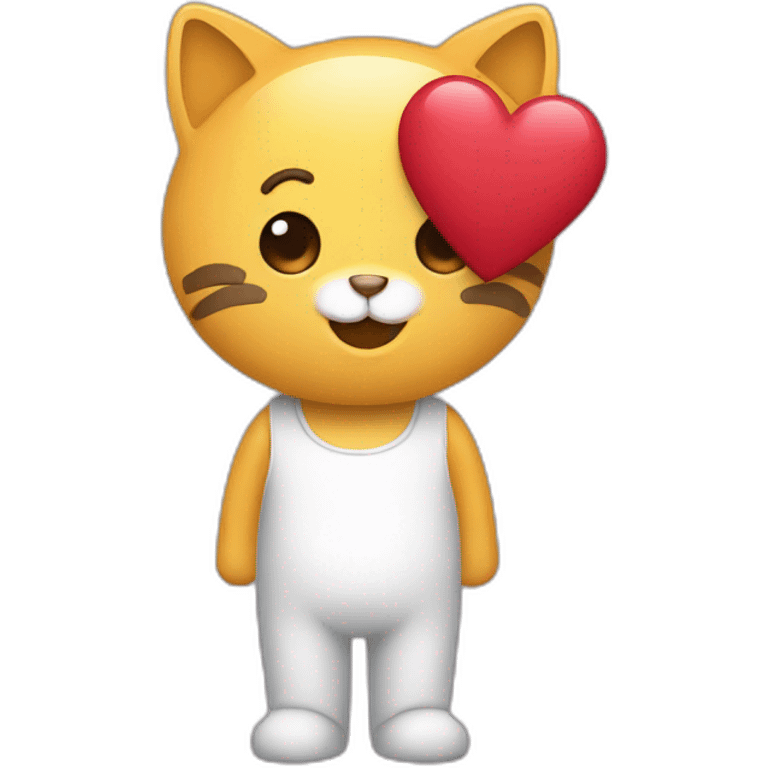 Chat avec un cœur emoji