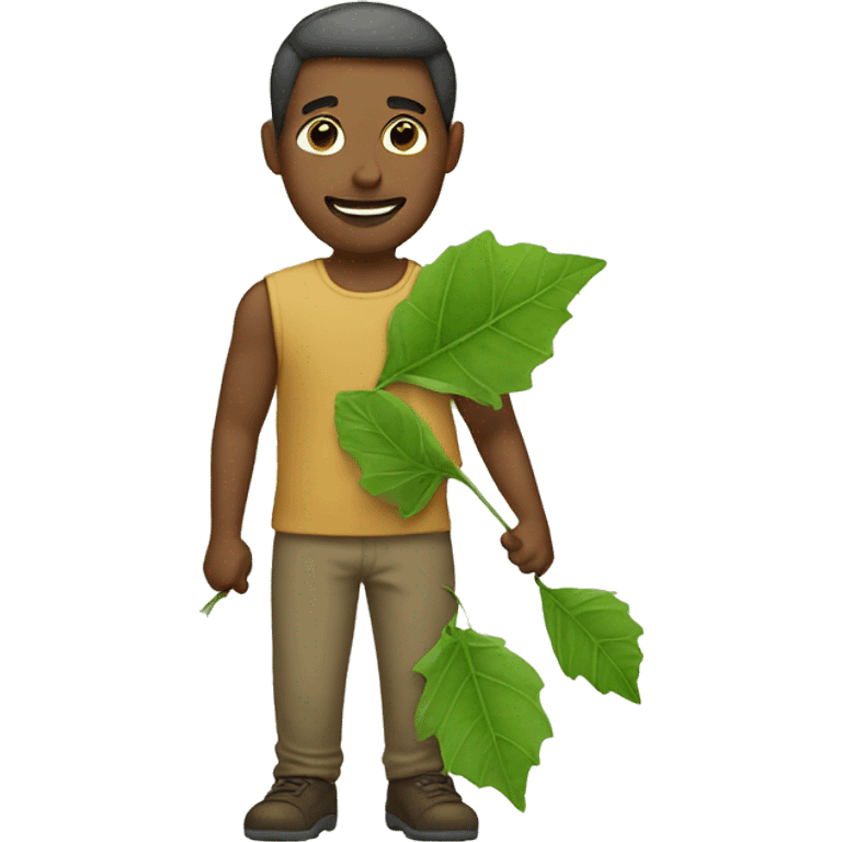 man with a leaf emoji