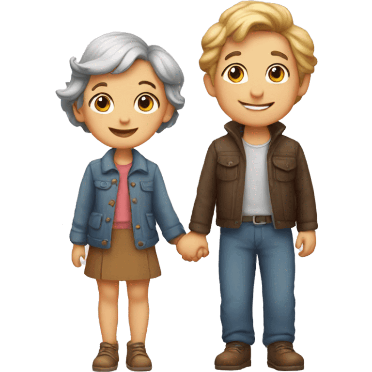 young child and old lovers emoji