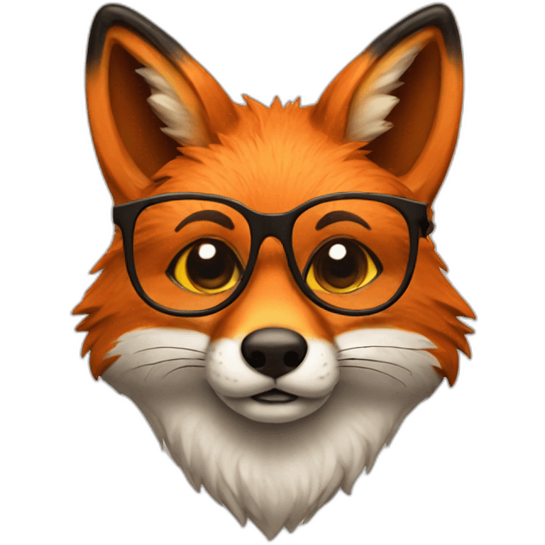 Fox with glasses emoji