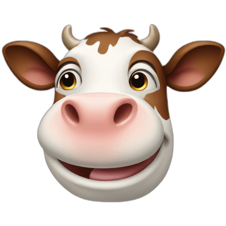 Happy cow face emoji