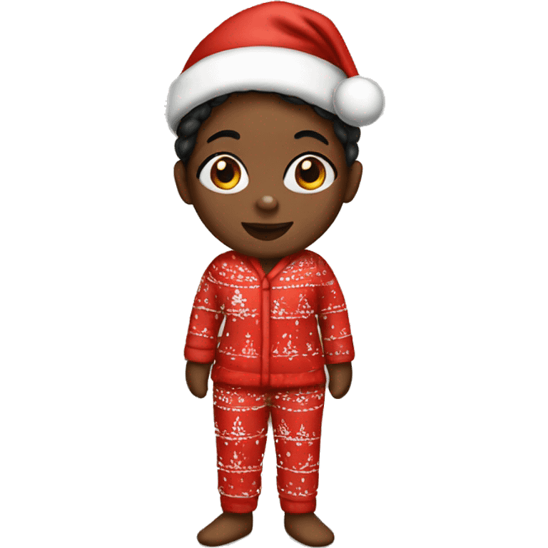 Black girl in Christmas pajamas  emoji