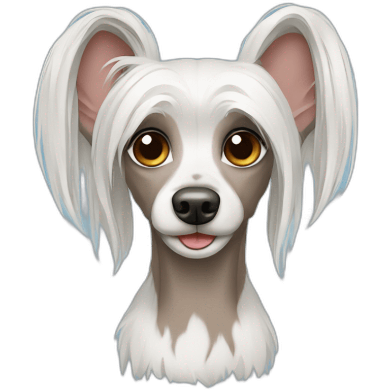 Chinese crested powder emoji