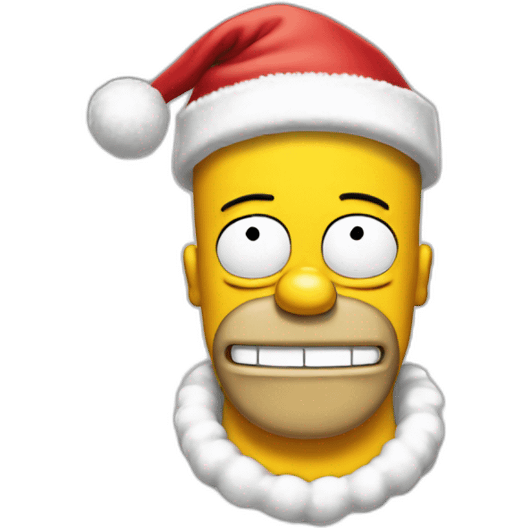 homer simpson with a Christmas hat emoji