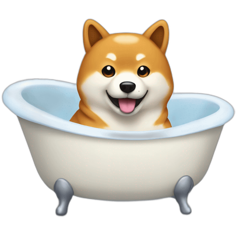 bath tub in shiba emoji