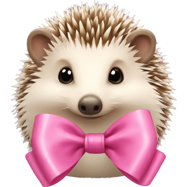 hedgehog with a pink bow emoji