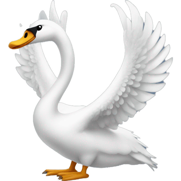 A swan with a dragon wings emoji