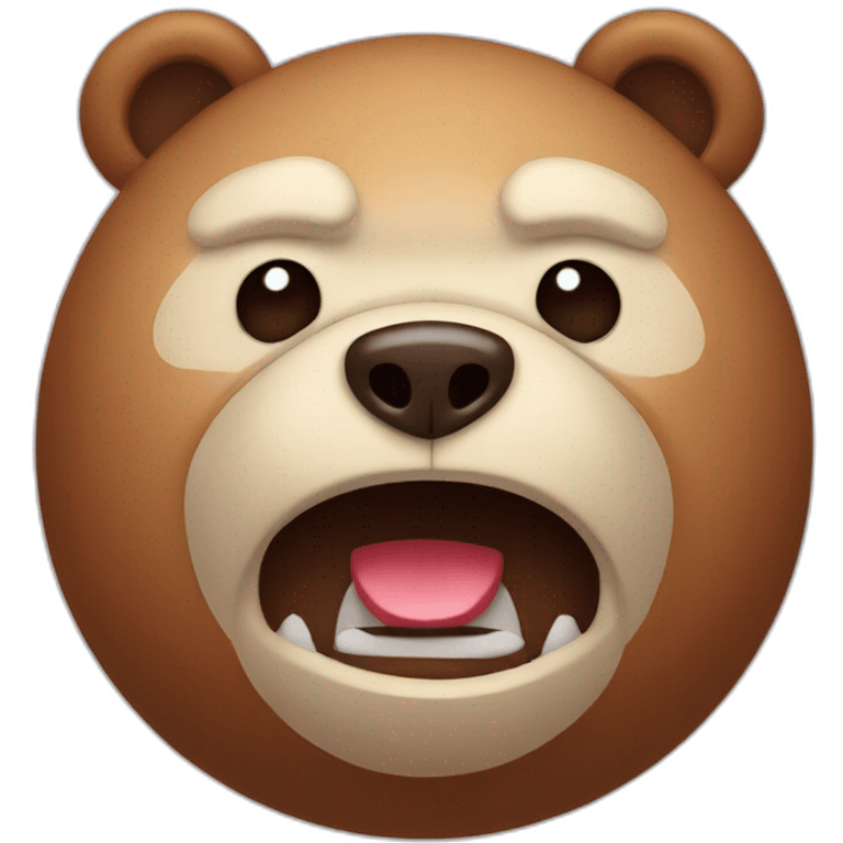 very angry and offended cute bear toy emoji