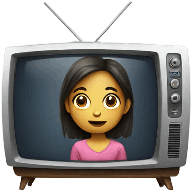 girl watching tv emoji