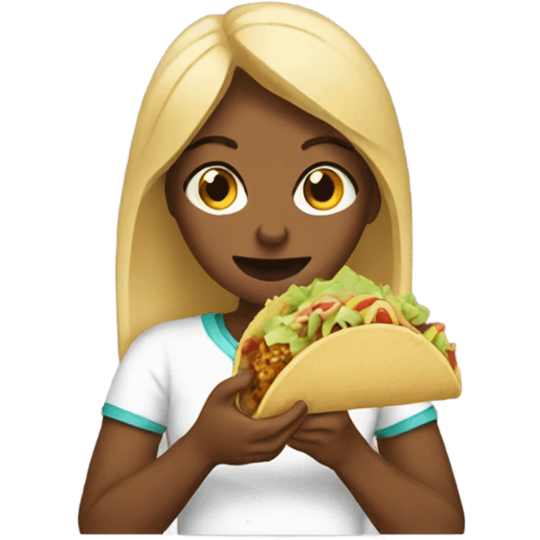 girl eating a taco emoji