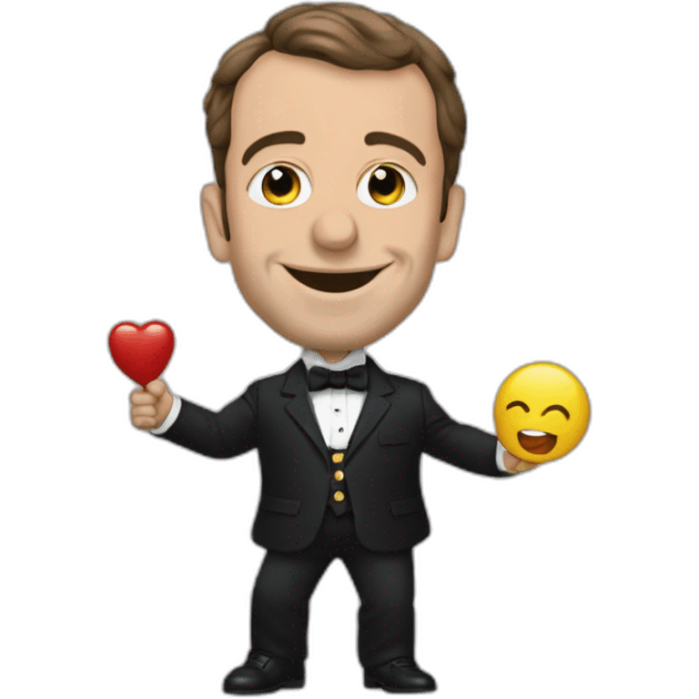 Emanuel Macron qui fait un doigt d'honneur emoji