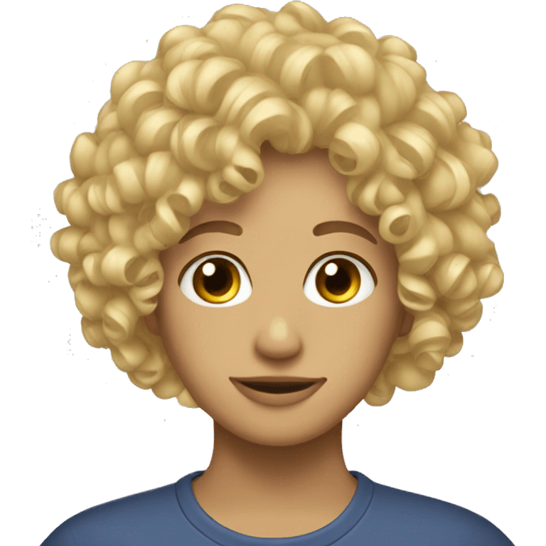 Curly hairs without face. Just a curly blonde haircut emoji