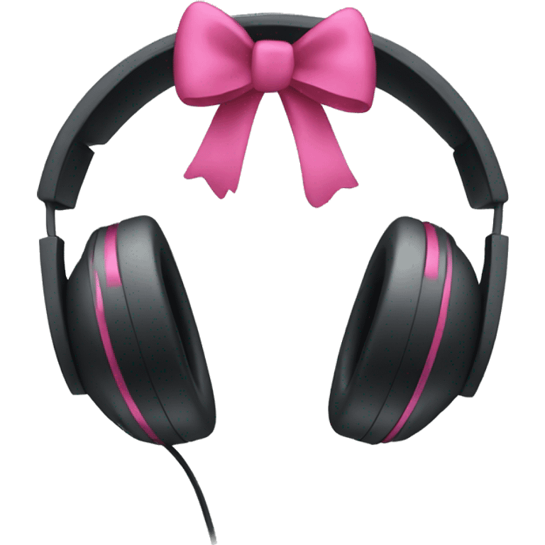 Headphones with a bow emoji