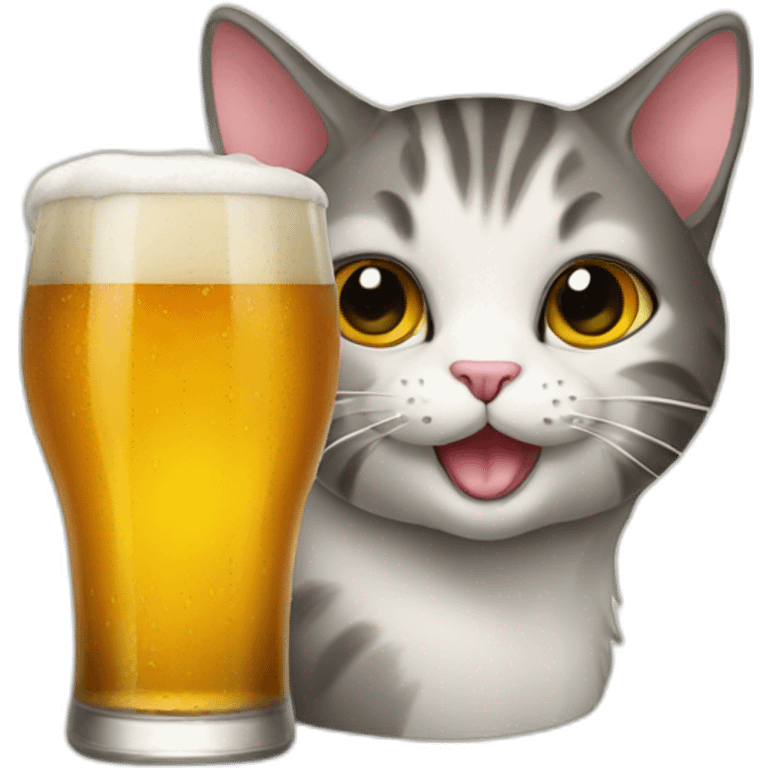 Cat beer emoji