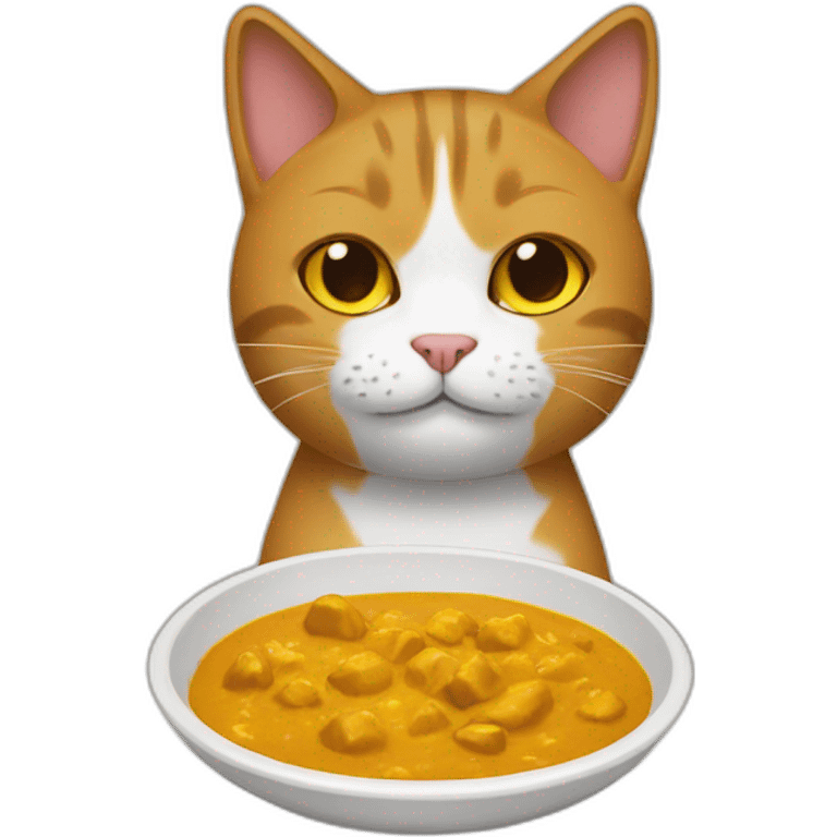 gato con cara de curry+ emoji