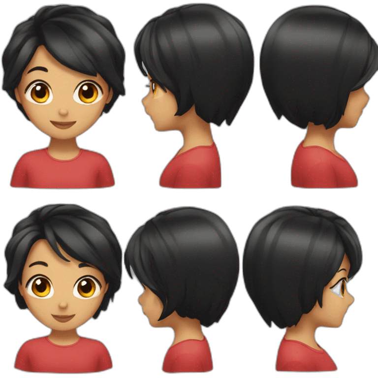 female black hair and red highlight emoji