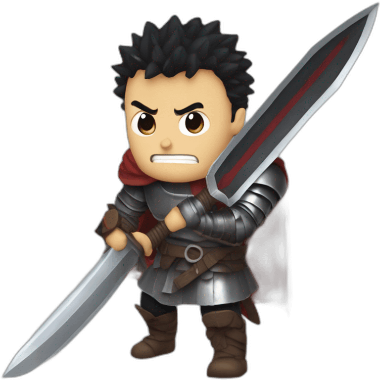 angry berserk guts carrying one huge sword emoji