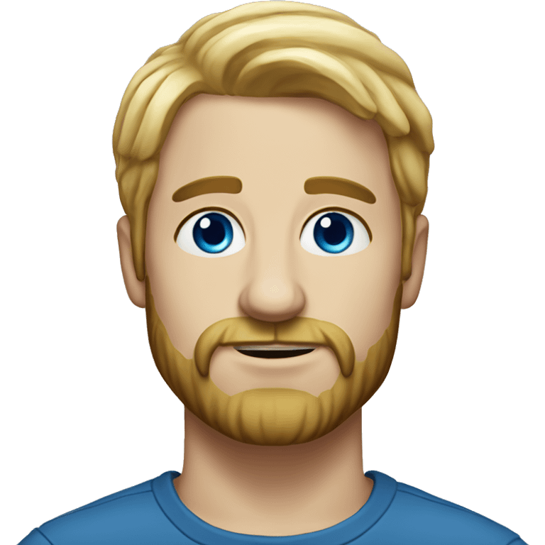 Realistic portrait of man with Blond hair and blue eyes with a beard emoji