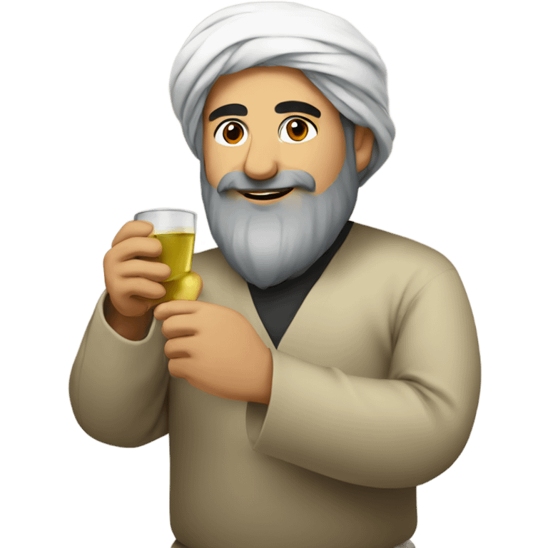 Persian man drinking sake emoji