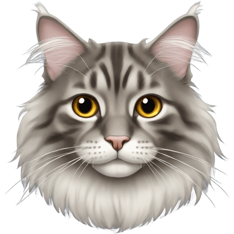 Maine Coon with small eyes emoji