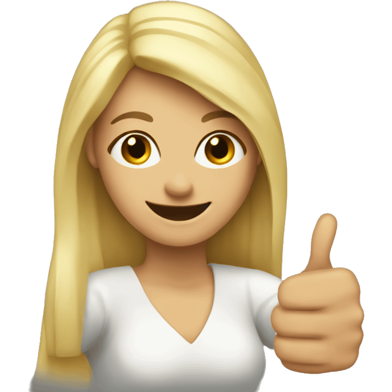 blond woman and thumbs up emoji