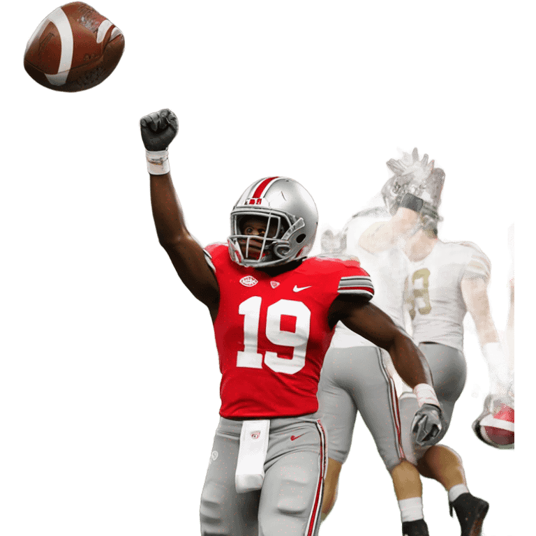 Ohio state football player beating notre dame emoji