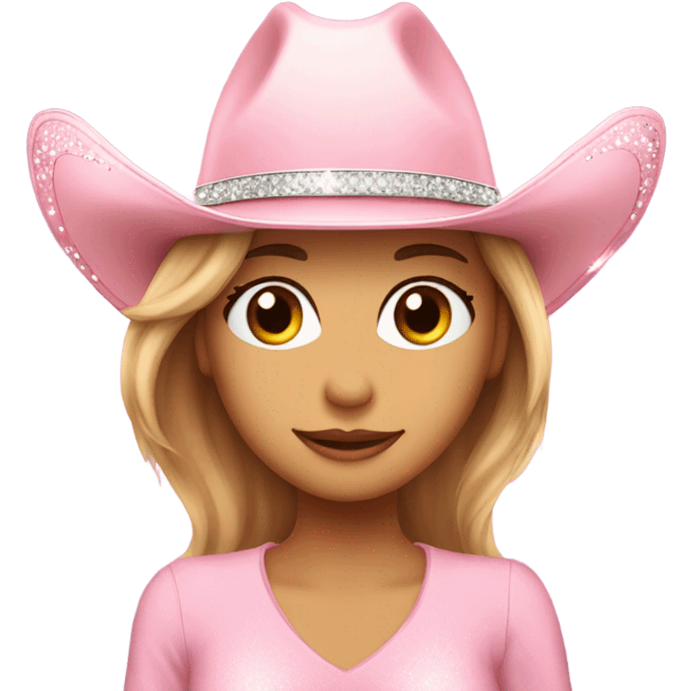 light pink cowgirl hat with sparkles  emoji