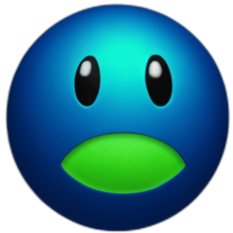 Green ball in dark blue ball emoji