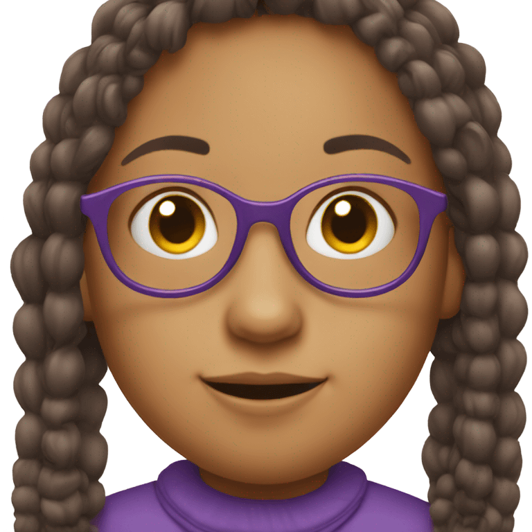 little girl in purple glasses emoji