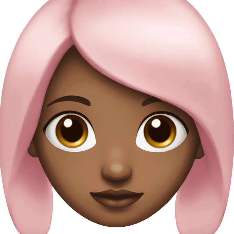 brown doll eyes, black hair, feminine, pink, girl, angelic emoji