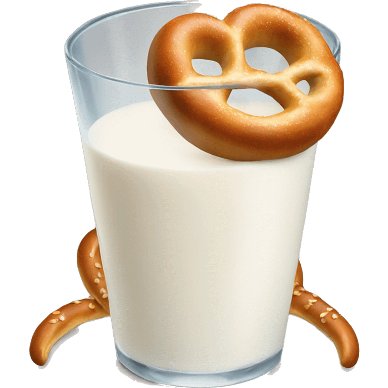 A glass of milk with a pretzel emoji