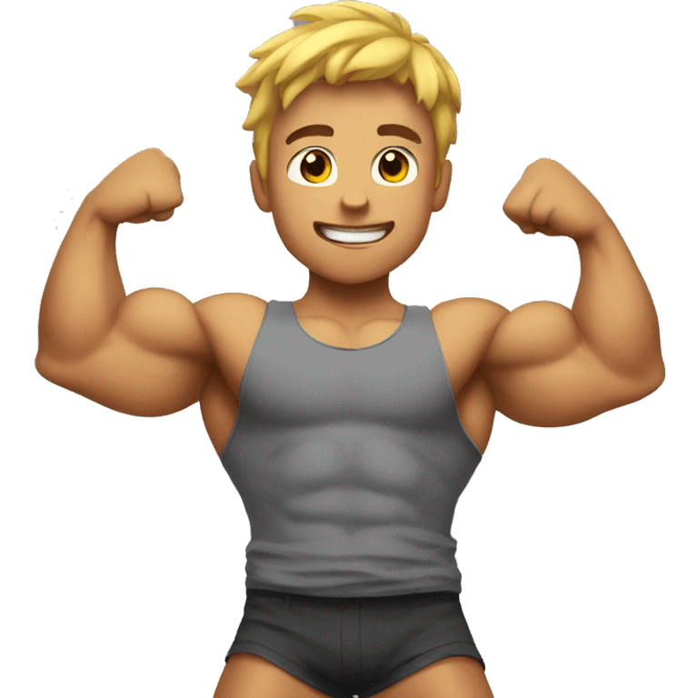 muscular boy flexing  emoji