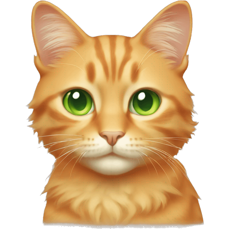 Light orange cat with green eyes long hair emoji