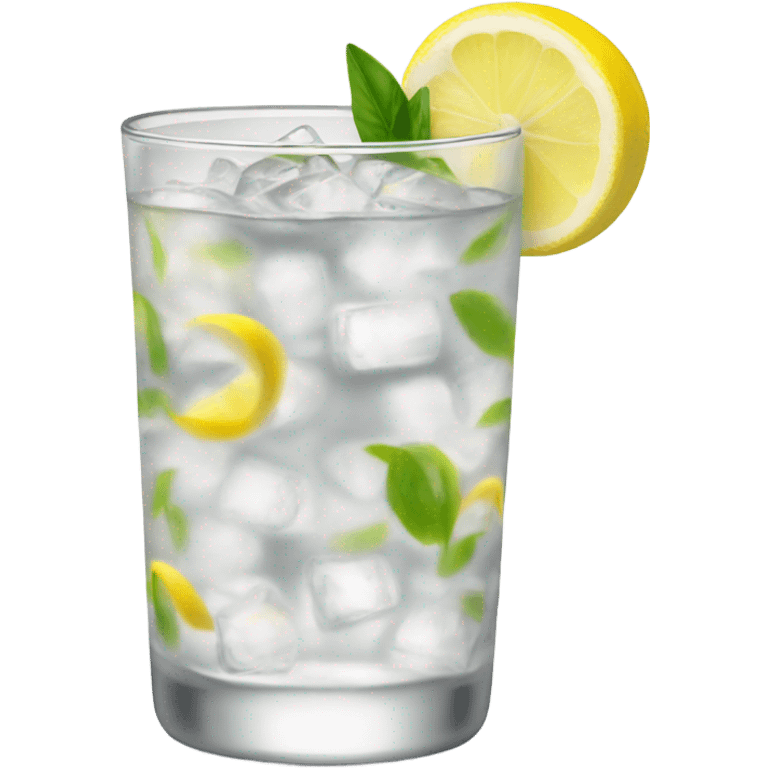 Vodka soda with lemon emoji