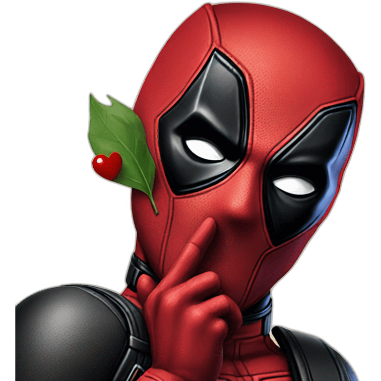 Deadpool throws a kiss emoji