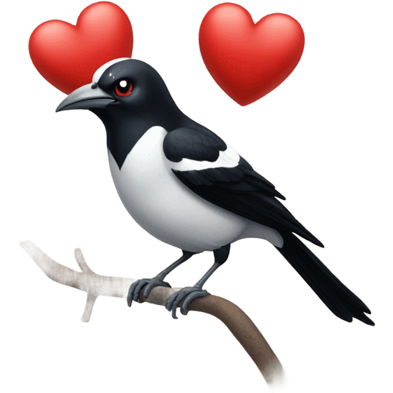 Magpie holding a heart  emoji