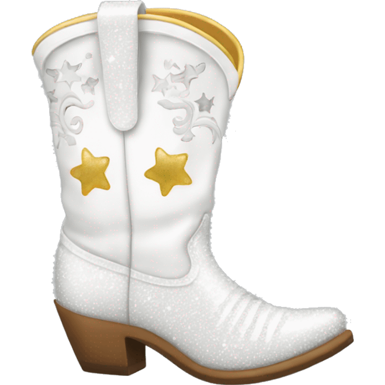 White sparkling cowgirl boots emoji