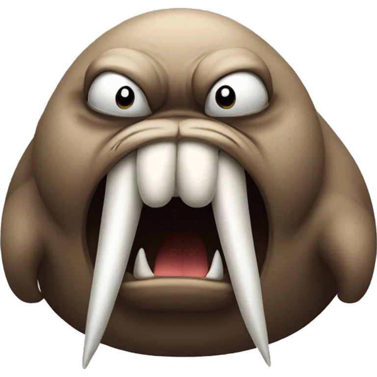 Angry walrus with big tusks  emoji